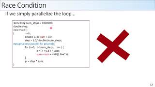 OpenMP example 02 Calculating pi [upl. by Sinylg]