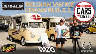 Car of the week  Two VW Belgian quotAmbachtelijk Schepijsquot Ice Cream Buses  South OC Cars and Coffee [upl. by Brahear]