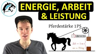 Energie Arbeit amp Leistung erklärt  Energieumwandlung amp Energieerhaltung  Zusammenfassung [upl. by Coraline]