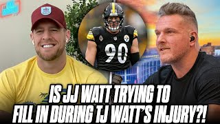 JJ Watt Says quotIt Would Be Amazingquot To Fill In For TJ Watt For Steelers Playoff Game vs Bills [upl. by Nnylatsirk887]