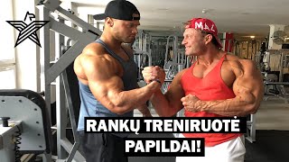 PAPILDAI SVEIKATAI  RANKŲ TRENIRUOTĖ  Insane lukas ir Dainius Barzinskas IFBB PRO [upl. by Llennehc199]