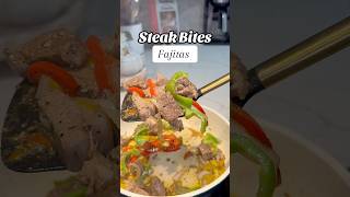 Steak bites fajitas fyp viralfood foodie exploremorechallenge explore trendingshorts [upl. by Auqinimod]