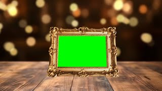 Golden picture frame Green Screen Background Animation HD [upl. by Alliuqal584]