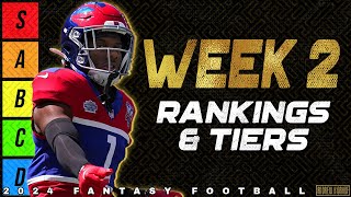 Top 40 Wide Receiver Rankings  Week 2 Fantasy Football [upl. by Eltotsira]