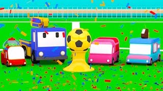 Le Terrain de Football  Apprendre avec Tiny Trucks bulldozer grue tractopelle  Dessin animé ⚽ [upl. by Amadas953]