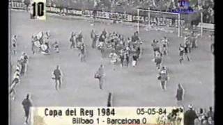 COPA DEL REY 1984 BILBAO 1 VS BARCELONA 0 55 MARADONA INCIDENTES [upl. by Adamsen]