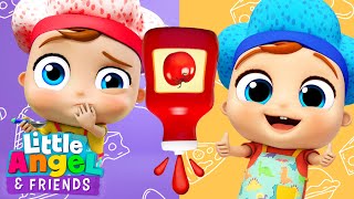 Yummy Ketchup Song  Little Angel And Friends Kid Songs [upl. by Tiram10]