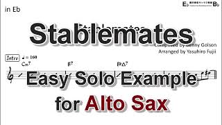 Stablemates  Easy Solo Example for Alto Sax [upl. by Moon]