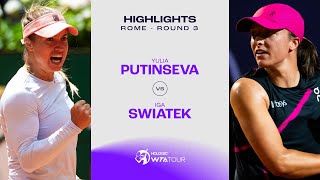 Iga Swiatek vs Yulia Putintseva  2024 Rome Round 3  WTA Match Highlights [upl. by Aneerb]