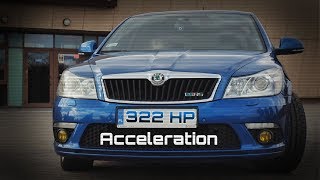 CRAZY OCTAVIA RS ACCELERATION 322HP 0100 0200 KMH [upl. by Nylsej627]