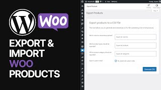 How To Export amp Import WooCommerce WordPress Plugin Products 🛒 [upl. by Doti922]