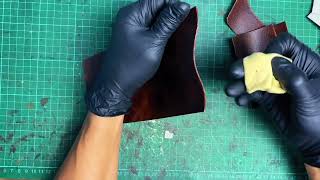 BURNISHING LEATHER EDGE leathercraft [upl. by Anisor]