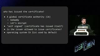 DEF CON 31  certmitm Automatic Exploitation of TLS Certificate Validation Vulns  Aapo Oksman [upl. by Niven]