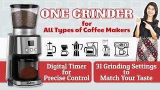 One Grinder for All Coffee Makers  31 Grinding Settings Coffee Grinder How to Use a Coffee Grinder [upl. by Kathrine]