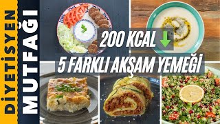 200 KALORİ ALTI 5 FARKLI AKŞAM YEMEĞİ TARİFİ [upl. by Ellerehc]