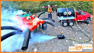 Halloween bug control truck shrinks kids ride on monster truck spider Educational  Kid Crew [upl. by Yendor]