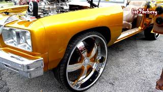 Candy Gold 75 Chevy Caprice Donk Vert on 30quot Forgiatos Pt2  HD [upl. by Wordoow]