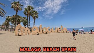 Beach Malaga Espanol  Amazing Playa de la Malagueta  Spain Europe 4K Hot Summer [upl. by Acinat]