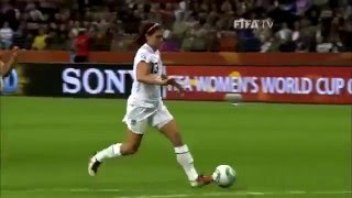 USWNT  Alex Morgan Goal v Japan 9th Intl Goal  July 17 2011  WWC 2011 Final Commentary [upl. by Marquis]