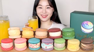 ASMR Macaron Mukbang 스쿱당 마카롱 먹방 🍭 뚱카롱 디저트 초콜릿 녹차 딸기 Dessert Cream Bread Eating Show Krim Roti マカロン [upl. by Jeannine184]