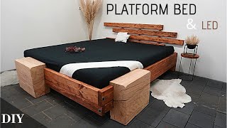 Platform BED With Floating Effect DIYBett selber bauen Schwebendes Bett selber bauen [upl. by Petrie377]