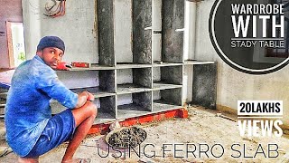 New Bedroom Cupboard with Study Table Making Using Ferro Slab  Bedroom Wardrobe  Bedroom Shelves [upl. by Euh91]