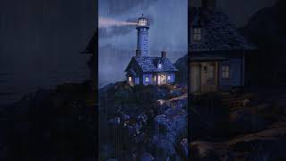 Seaside Lighthouse in the Rain Perfect for Rest Relaxation Insomnia amp Stress Relief [upl. by Icaj]