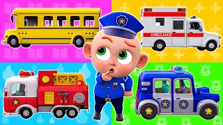 Fire Truck Police Car Ambulance  Little Rescue Squad  Funny Kids Songs amp More Nursery Rhymes [upl. by Alakam163]