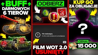 DARMOWE 6 TIERY FILM z WOT 20 USUNIĘTY ODBIERZ NAGRODY i OP CZOŁG za OBLIGACJE [upl. by Rumery587]