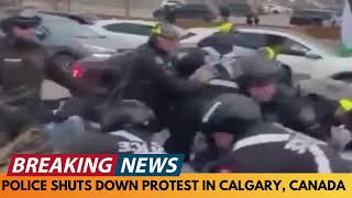 BREAKING NEWS CANADIAN POLICE SHUT DOWN PRO PALESTINE PROTEST [upl. by Emelita]