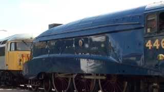 LNER A4 Mallard comes to Grantham on 492013 from the NRM at York [upl. by Bullivant981]