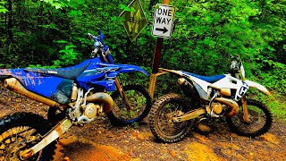 Yamaha YZ 250X and Husqvarna 250 2 strokes in the MOUNTAINS [upl. by Elwaine]