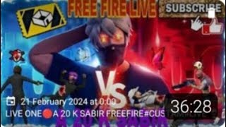 LIVE ONE 🔴 A 20 K SABIR FREE FIRE CUSTOMLIVE [upl. by Renat]