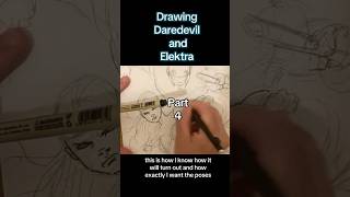 Draeing Daredevil and Elektra part 4 daredevilart drawing elektraart comicbookartstyle pencil [upl. by Amian]