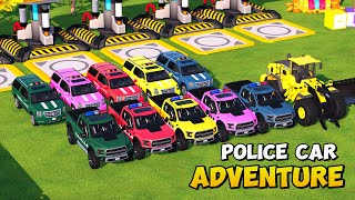 POLICE CAR ADVENTURE IN THE PARK COLOR  Farming Simulator 22 police rescue ambulance games [upl. by Adi800]