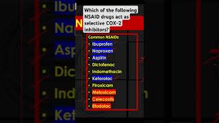 Which of the following NSAID drugs act as selective COX2 inhibitors [upl. by Dietsche834]