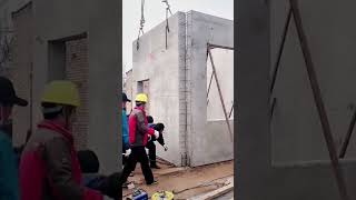 Cement house cement wall installation process Good tools and machinery can increase work efficiency [upl. by Alah]