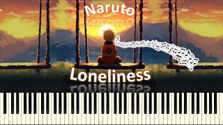 Naruto  Loneliness piano tutorial НОТЫ  MIDI [upl. by Graner]