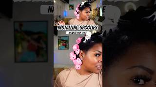 Watch me install spoolies in my natural hair Watch the full step by step tutorial on this look [upl. by Pacifa153]