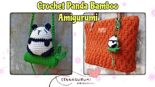 Crochet Panda Amigurumi  Crochet Panda Bamboo Bagcharm  Crochet Panda Car Hanger Mirror Pendant [upl. by Elyc]