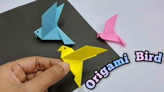 Super Easy Paper Bird  How to Make Paper Bird  Origami Bird [upl. by Lusty201]