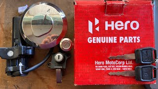 Hero Passion Pro Lockset Unboxing With Price And Fitting Charge passionparts heropassionpro [upl. by Iffar]