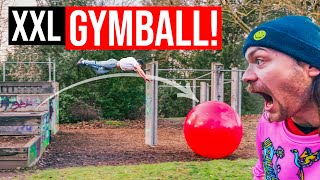 SPRÜNGE mit RIESIGEM GymnastikBall  Wilde FAILS amp Buschsprünge im Parkour Park [upl. by Nikral416]