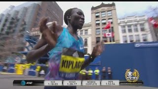 Edna Kiplagat Wins Womens Division At Boston Marathon [upl. by Hunfredo]