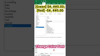 Change Color Font with Custom Number Format in Excel exceltech tutorial excel [upl. by Yrahcaz]