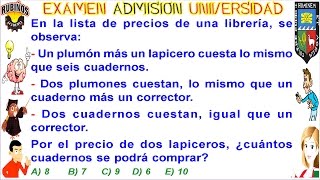 EXAMEN AGRARIA RAZONAMIENTO MATEMÁTICO RESUELTA SOLUCIONARIO DEL EXAMEN ADMISIÓN UNIVERSIDAD MOLINA [upl. by Eelymmij]