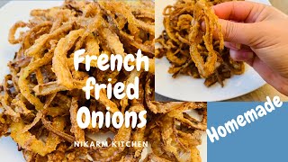 French Fried strings Onion recipe  Perfect Homemade fried onion for casserole [upl. by Town280]