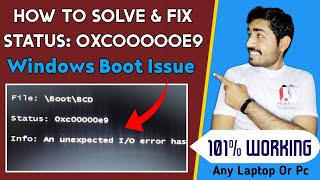 How To Solve And Fix Status 0xc00000e9  Boot Issue 0xc00000e9 Solve  Fix Status 0xc00000e9 [upl. by Alethia]