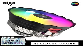 Aigo S3 CPU Cooling Processor Air Cooler Fan RGB PWM Hielera Intel Review [upl. by Salomon932]