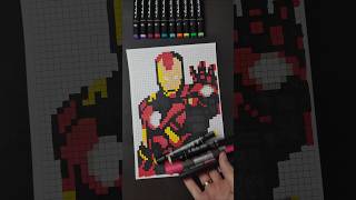 StepbyStep Pixel Art of Iron Man pixelart ironman shorts [upl. by Aruon]